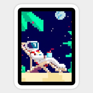 Astronaut in Tropical Resort Sticker